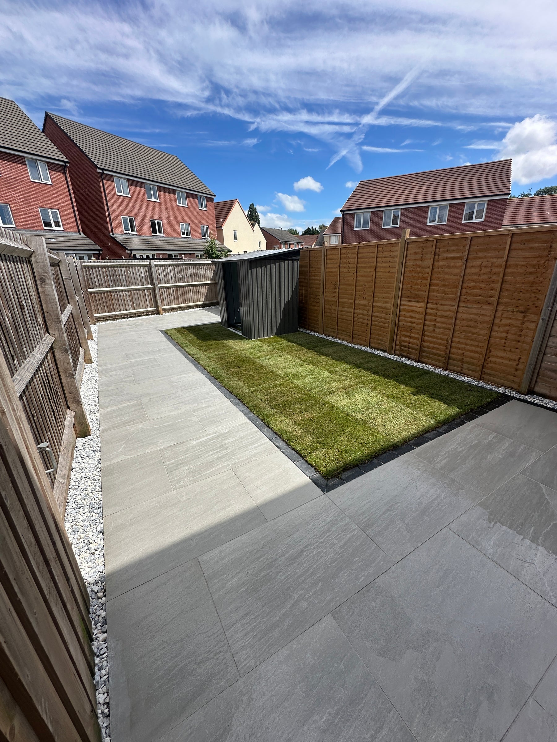 Patio seating area detail by JJN Construction in Somerset