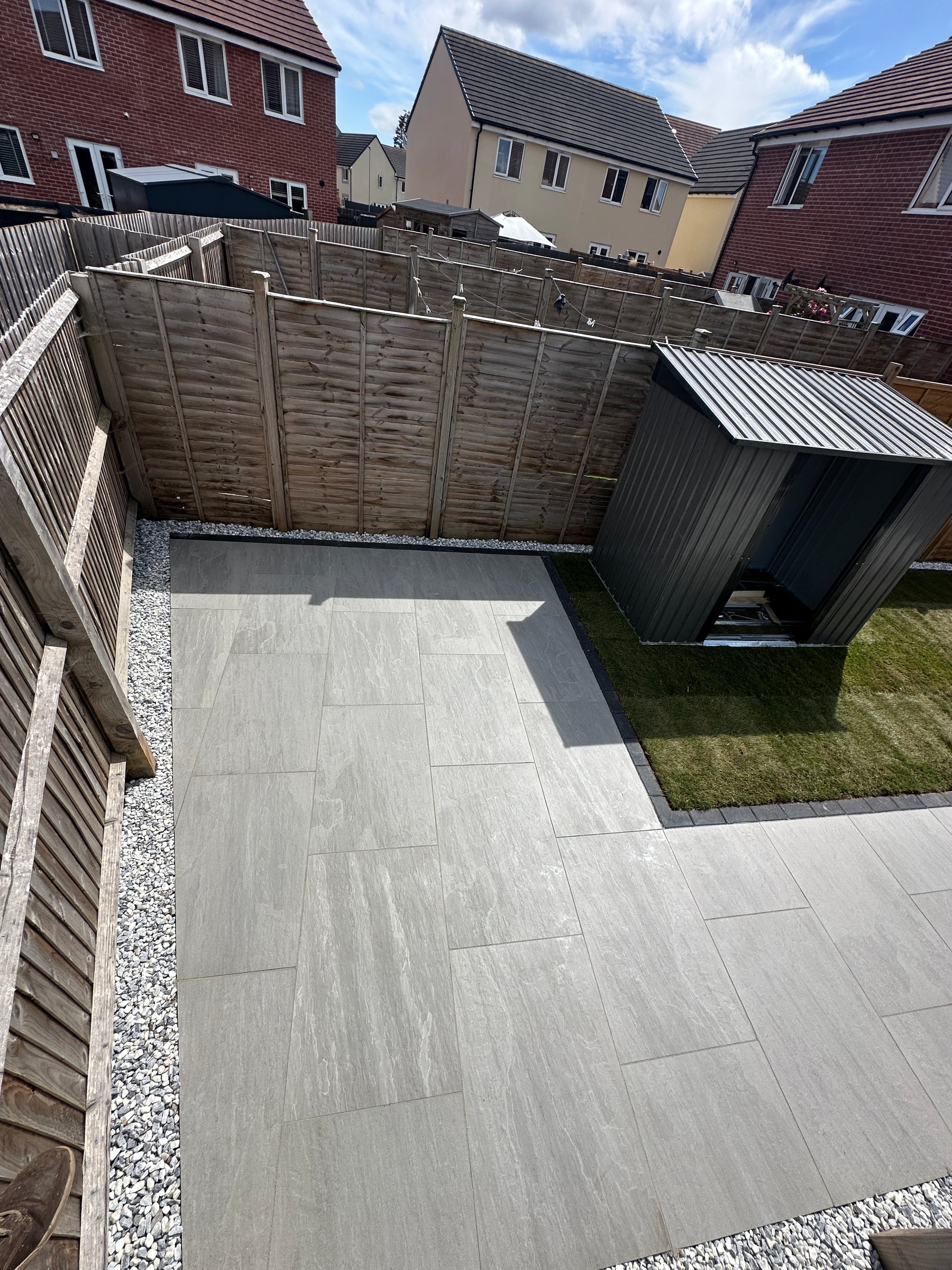 Finished garden lawn area by JJN Construction in Somerset