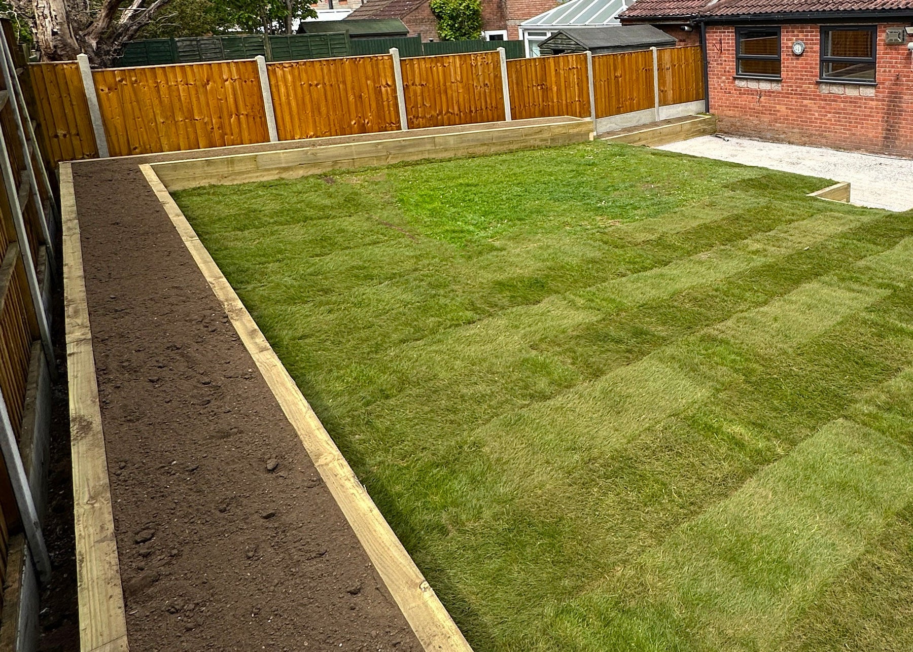 Garden and retaining wall work by JJN Construction in Somerset